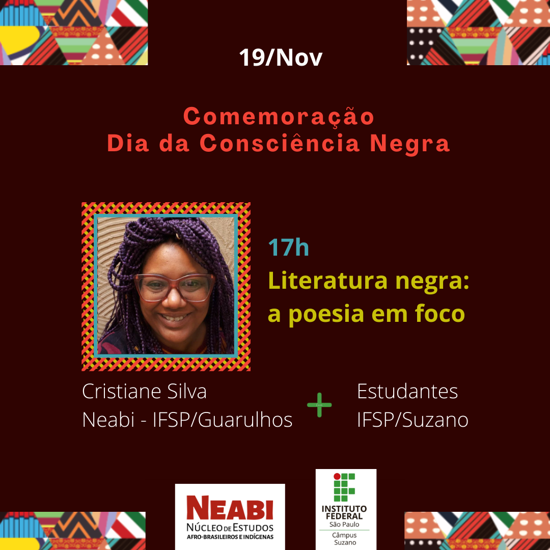 Conciência Negra TRANSMISSÃO 17h Literatura negra poesia em foco